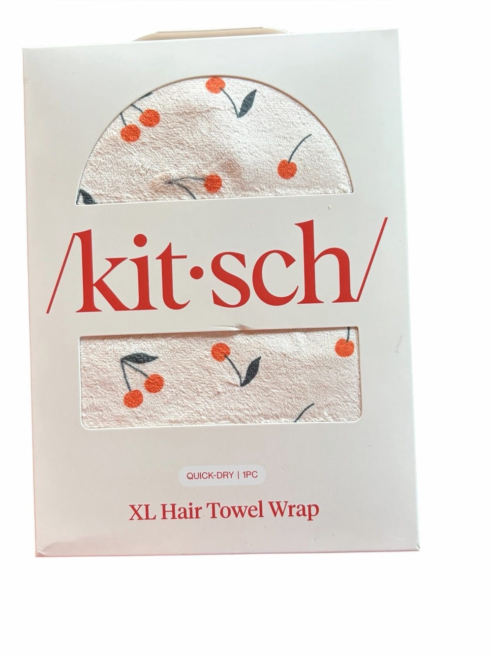 Kitsch XL Hair Towel Wrap with Cherry Print